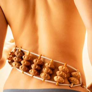 Sabuk kayu pijat tangan, alat terapi pijat punggung kayu rol pijat tali - Product Image 6