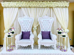 Elegante Silla Blanca para Bodas, Ideal para Damas en Sangeet, Impresionantes Sillas Tipo Trono para Escenario, Muebles de Lujo para Australia - Product Image 3