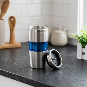 Mug de voyage moderne en acier inoxydable à isolation sous vide de 16 oz, avec couvercle anti-fuite, écologique, pour café et utilisation en extérieur - Product Image 3