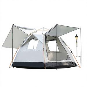 4-6 Person One Bedroom Family Size Four-Season Double Layer Camping <b>Tent</b> <b>Waterproof</b> Oxford Fabric Sun Protection Mesh Doors - Product Image 1