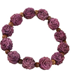 Pulsera de madera de ciprés con flor, unisex, regalo, joyería, pulsera de moda con dijes - Product Image 4