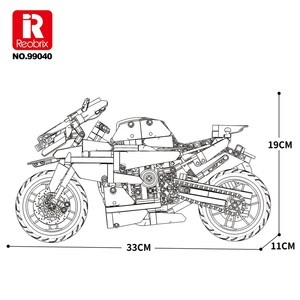 Reobrix M1000, Kit de Construcción de Motocicleta Deportiva de 949 Piezas, Serie Técnica, Modelo de Carreras con Transmisión por Cadena y Dirección, Juguete de Plástico ABS para Adultos - Product Image 4