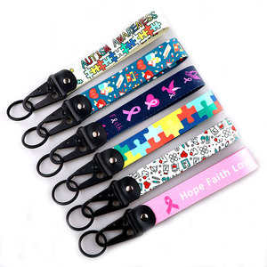 Wholesale Custom Sublimation Printing Cute Cartoon Wrist <strong>Wristlet</strong> Anime Short Lanyard <strong>Keychain</strong> - Product Image 4
