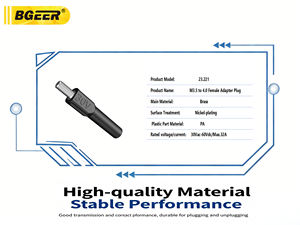 מתאם M3.5 זכר בננה לנקבה בננה 4 מ\\\"מ - מחבר פנס יצוק בהזרקה מנחושת מלאה - Product Image 2
