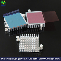 Radiateur de refroidissement électronique en aluminium 43x40x11mm pour carte mère North South Bridge, trou diagonal 55, pour boîtier d'ordinateur