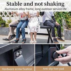 Nouvelle table et chaises <span class=keywords><strong>de</strong></span> salle à manger d'extérieur en WPC <span class=keywords><strong>noir</strong></span> imperméable pour terrasse, jardin et <span class=keywords><strong>patio</strong></span> - Product Image 4
