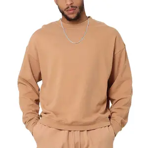 Fabrication Hommes blanc uni USA taille sweat ras du cou hip hop streetwear coton sweats ras du cou sweats à capuche pour personnalisé
