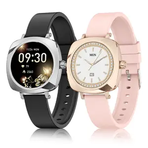 Reloj inteligente de lujo para mujer V605 IP68 Amoled, reloj inteligente dorado para mujer, pantalla BT, llamada, caras personalizadas, rastreador de actividad física, relojes para mujer
