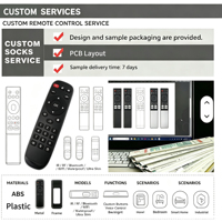 Télécommande IR JCXK OEM ODM RCT025 à 25 touches pour TV et décodeur, boutons en silicone, 2 piles AAA