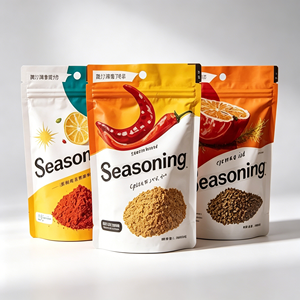 Custom Printed Resealable Aluminum Foil Mylar Stand-Up Pouch Doypack PE Window Zipper Bag Food Packaging for Spice Bag - Product Image 1