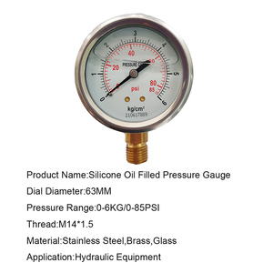 0-6KG/0-85PSI Stainless Steel Manometer Digital Glycerin Oil <strong>Filled</strong> <strong>Pressure</strong> <strong>Gauge</strong> - Product Image 6