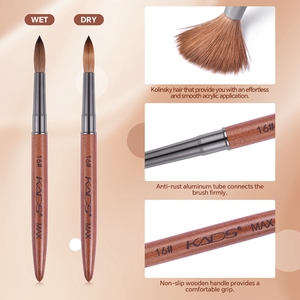 KADS Kolinsky Hair Pointed Tip <b>Nail</b> Art Brush 14# 16# Wood Handle Professional <b>Nail</b> <b>Tools</b> Acrylic <b>Nail</b> Art Brush - Product Image 6