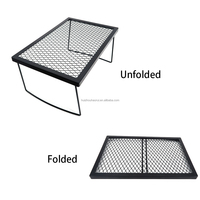 Grille de barbecue pliable portable pour le camping en plein air, grille de barbecue en métal, table miniature ultralégère pour le camping, la randonnée, le pique-nique, le barbecue
