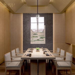 JEILI Juego de Muebles Modernos para <span class=keywords><strong>Restaurante</strong></span>, Cafetería y Hostelería, Mesa con Base de Madera y Metal y Silla de Madera Sólida - Product Image 2