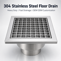 Grille de drain de sol carrée en acier inoxydable 304, anti-odeur, à joint profond, pour cuisine commerciale et salle de bain, usine OEM ODM