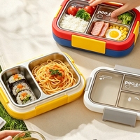 Boîte à lunch Maxcook 2 compartiments 700 ml, anti-fuite, en acier inoxydable 316L, boîte à lunch pour enfant, boîte bento pour l'école