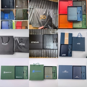 Wholesale Personalized Luxury Leather A5 <b>Notebook</b> Pen Stainless Steel Water Bottle Corporate Business Gifts Box <b>Set</b> Embossed - Product Image 6
