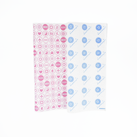 Papier sulfurisé à motif circulaire rose et bleu, impression personnalisée pour emballages de frites, snacks, bonbons, fromages et restaurants