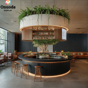 Mostrador Redondo Personalizable para Cafetería o Restaurante con Iluminación LED, Ecológico y Resistente para Cafeterías y Vitrinas - Product Image 3