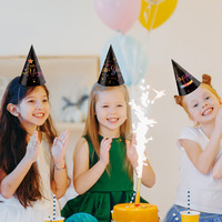 6 Stück/12 Stück/18 Stück Frohes Neues Jahr Papier-Partyhüte Bunte Kegel-Partykappen mit Sternen-Feuerwerk-Design für Silvester-Countdown-Party