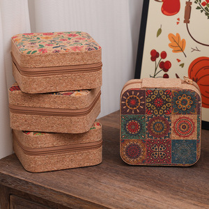 Nuevo Joyero de Cuero con Estampado de Madera, Portátil, con Cierre, para Guardar Joyas, OEM, para Aretes, Anillos, Regalo para Mujer - Product Image 4