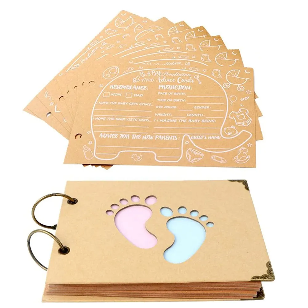 Tarjetas de predicción de bebé elefante, juegos reveladores para fiesta de invitados, Baby Shower, tarjetas de libro de invitados para niña y niño, tarjeta de consejos