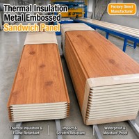 Panneau de bardage isolant pour mur extérieur 16 mm en acier Galvalume sculpté avec mousse de polyuréthane, revêtement métallique imperméable