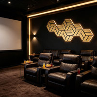 Lames acoustiques hexagonales décoratives auto-adhésives en feutre de polyester, design moderne, ignifuges, écologiques, pour hôtels et hôpitaux