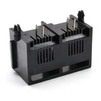 Connecteur téléphonique modulaire RJ11 6P2C à double port pour carte de circuit imprimé, 6 positions 2 contacts pour équipement de communication