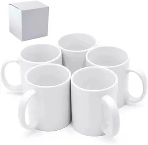 批发制造商11 oz陶瓷白色定制徽标印刷圣诞升华空白陶瓷杯咖啡杯