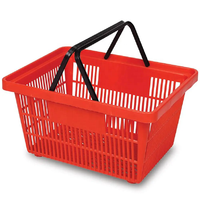 Vente en gros petit panier de supermarché en plastique rose de 20 L, souple et mignon, pour les magasins