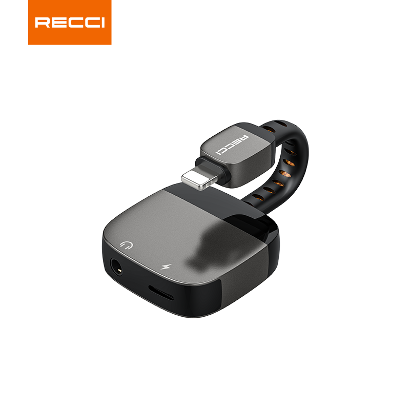 Аудиоадаптер Recci, зарядный кабель для iPhone 12, 11, X, 8, 7, 6, двойной aux-кабель для наушников, конвертер для зарядки iPhone 10