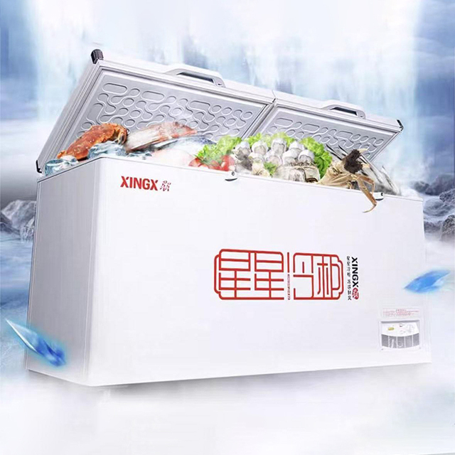 Custom Top Open Foaming 2 Doors Deep Freezer Freezers Chest Low Energy Consumption Deep Chest Gas Freezer