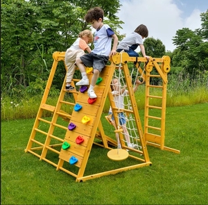 Montessori Trong Nhà Đu Toddler Phòng Tập Thể Dục Hoạt Động Vui Vẻ Phát Triển Kỹ Năng Bằng Gỗ Rừng Phòng Tập Thể Dục Bé Leo Núi Đồ Chơi Trò Chơi Mẫu Giáo Chơi - Product Image 2