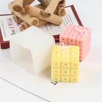 Bán Hot Rubik Cube Khuôn Nhựa Epoxy Cho Thủ Công Holey Vuông Xúc Xắc Thơm Xà Phòng Maker Cheese Chunk Silicone Khuôn Mẫu Cho Nến