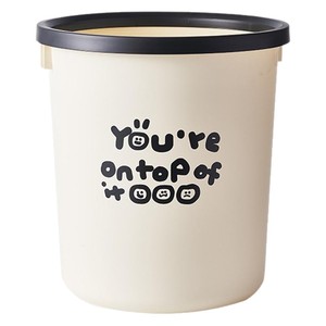 Cylindrical Trash Can Red And Black Mixed Colors Indoor Use For Home Kitchen Bathroom Toilet Large Capacity Thickened Design - Product Image 4