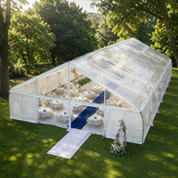 Tente de mariage en PVC transparent avec structure en alliage d'aluminium, chapiteau événementiel résistant aux UV pour cérémonies, fêtes et expositions en extérieur toutes saisons