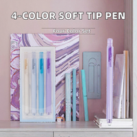 Ensemble de marqueurs DOMIKEE à pointe souple 4 couleurs pour impression UV, pour étudiants et usage au bureau