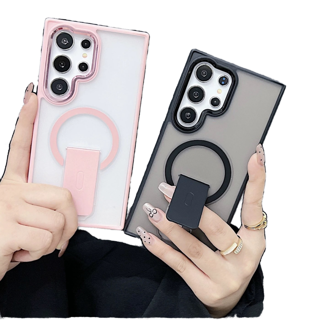 GScase Luxury Leather Shockproof Stand Holder for for S25 Ultra S23 S24 FE S25 Edge Mobile Phones PC+TPU Case