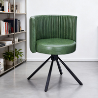 Chaise de cuisine en velours avec roulement à 360 ° et rotation au design moderne pour la maison, le restaurant et les repas.