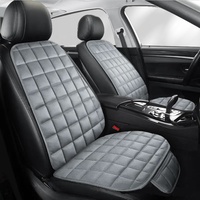 Ensemble de 2 coussins de siège de voiture en polaire polyester épais et chaud toutes saisons, motif cube doux, 4 pièces universelles pour l'intérieur de la voiture