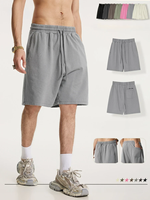 Shorts streetwear épais 330g pour fabricants, en coton vierge, coupe ample, effet vintage, lavage à la cire, personnalisables pour marques