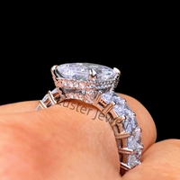 Bague pour homme Luster Jewellery D White Engagement en argent sterling 925 plaqué rhodium, sertie de moissanite, style éternité