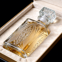 Carafe à vin en verre de luxe au design personnalisé, 500 ml, 750 ml, 1000 ml, bouteille carrée pour le stockage du whisky/du vin/de la vodka