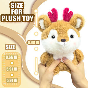 8701 Adorables petits animaux en peluche en forme de renne avec bois de cerf roses, doux et câlins, pour cadeaux de Noël et d'anniversaire pour camarades de classe - Product Image 2