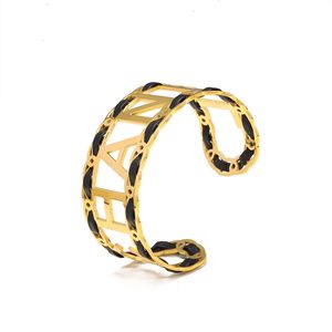 Hot thiết kế sang trọng Bangles cá nhân đôi C thư mở <span class=keywords><strong>Bangle</strong></span> hane cổ điển chéo phóng đại rộng Cuff đồ trang sức thời trang - Product Image 4