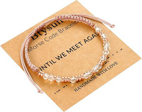 Bracelet « Jusqu'à ce que nous nous réunissons » en code Morse, bracelet avec message secret, cadeau pour elle, bracelet en cristal de guérison, bracelet tressé en code Morse