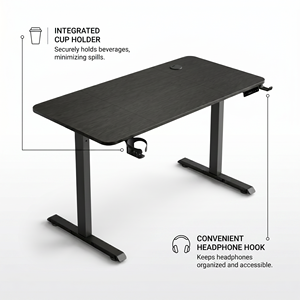 I Shape Electric <b>Standing</b> Desk with Height Adjustable Motorized System MDF Board Surface Multi Color Gaming Workstation - Product Image 4