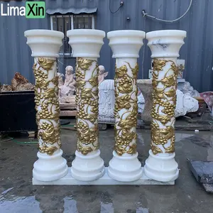 Marble pillars entrance customized wedding pedestal column small roman pillar marble column