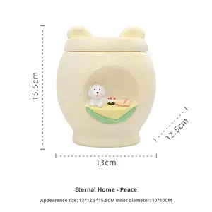 כד שרף צהוב בהתאמה אישית עם הכיתוב הקאונה מאטא לחתולים וכלבים, ציוד להלוויה של חיות מחמד, צנצנות זיכרון לאחסון, מיכלי שריפה. - Product Image 6